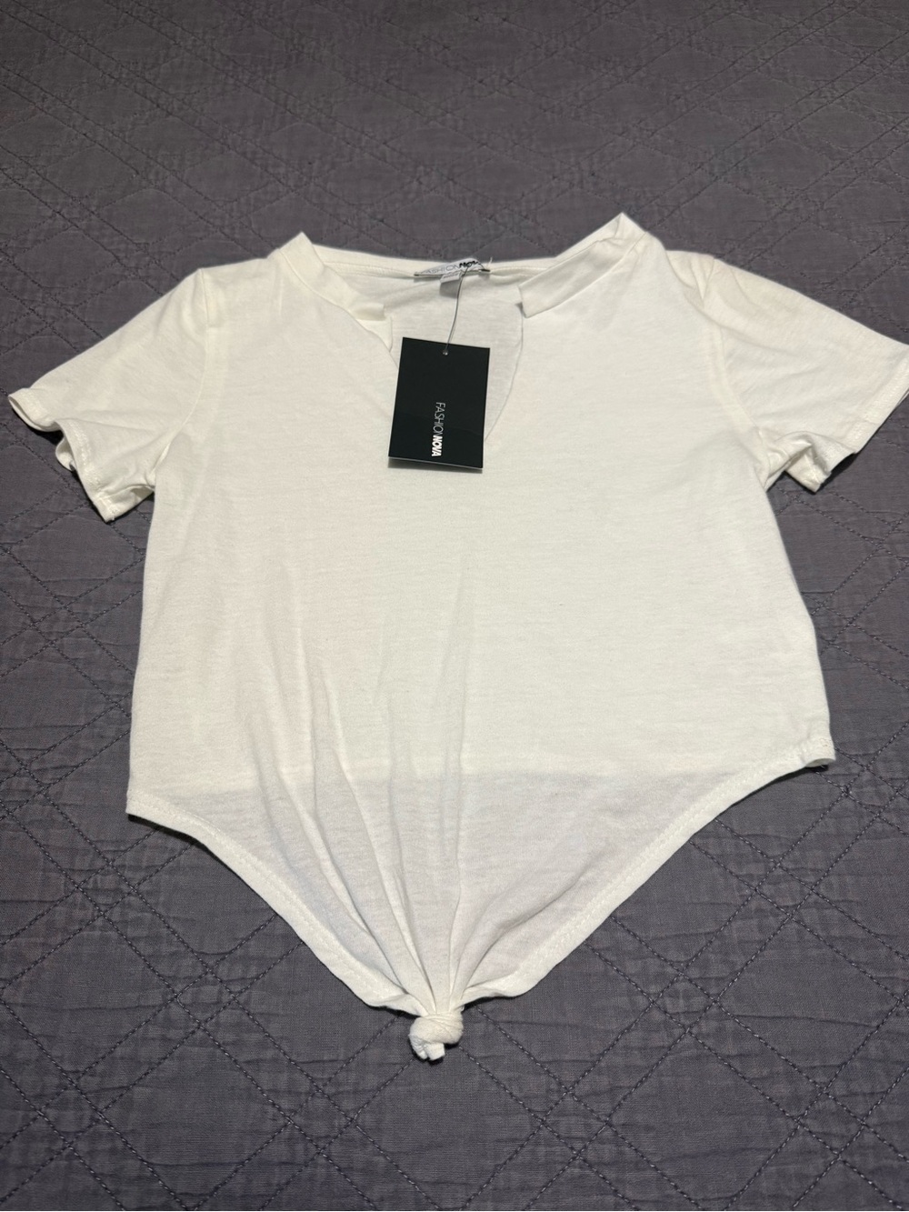 Fashion Nova “Knot Now Knot Ever” Top – Ivory 🤍